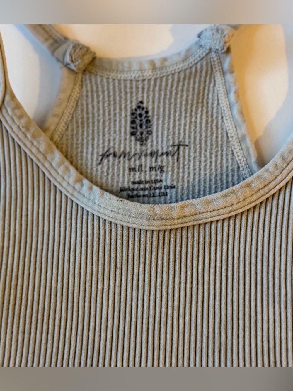 Free People Happiness Runs Crop Tank Light Blue Size M/L - Picture 3 of 4